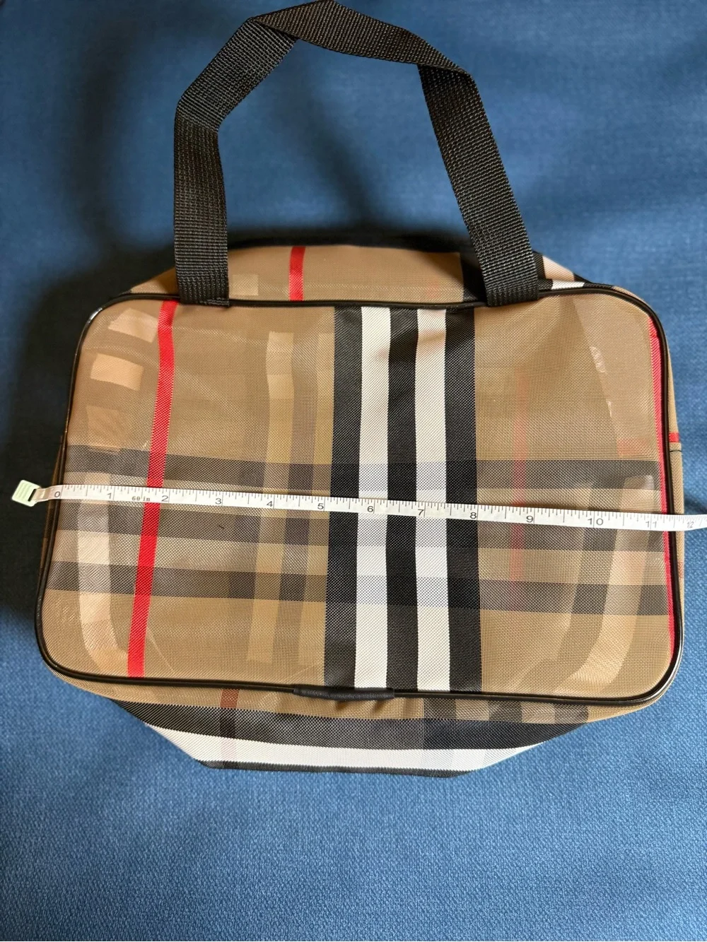 Classic Plaid cosmetic makeup bag in Beige and Black storage new